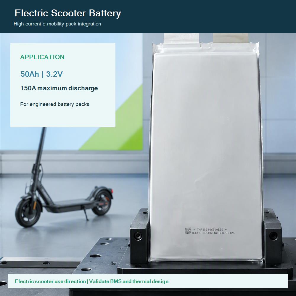 50Ah 3.2V LiFePO4 Soft Pack Battery Cell | 2000 Cycles High Capacity Pouch Cell for EV & Solar