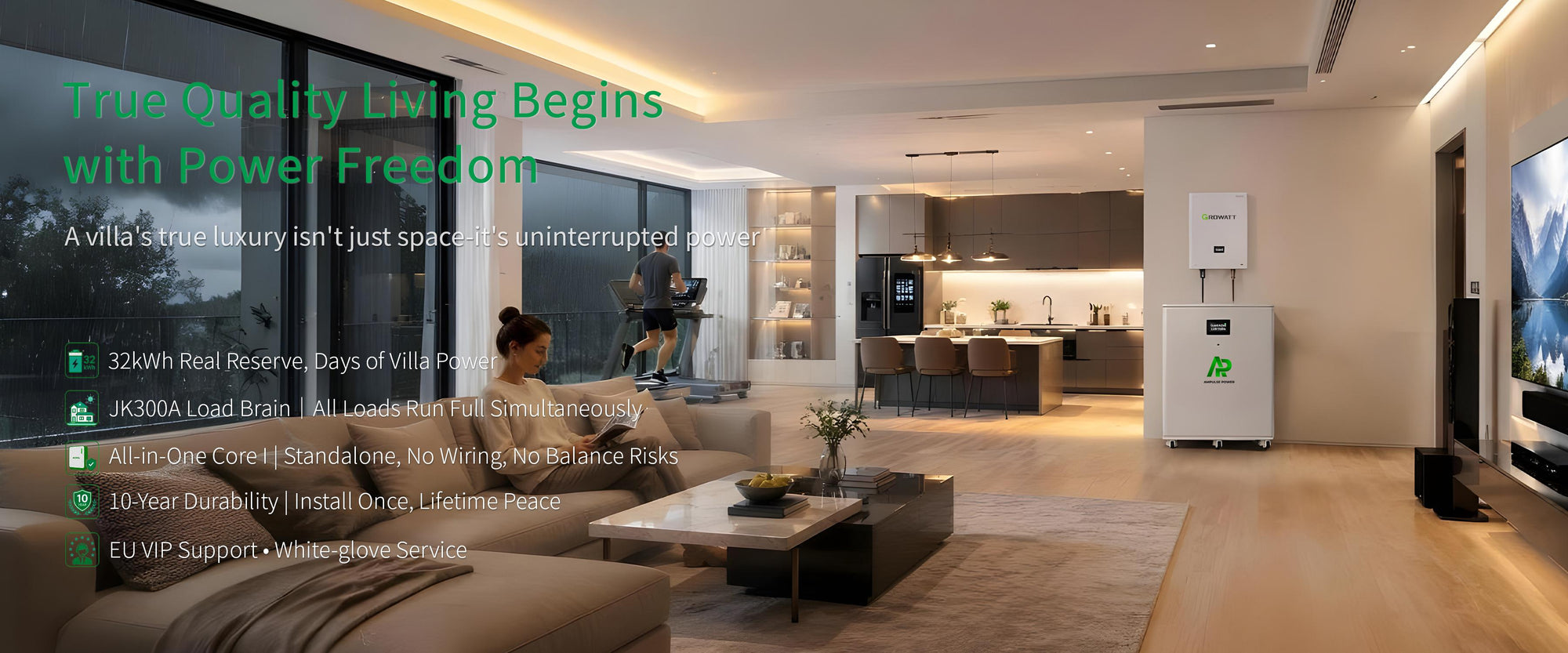 10-year durability home battery with VIP technical support and white-glove service.