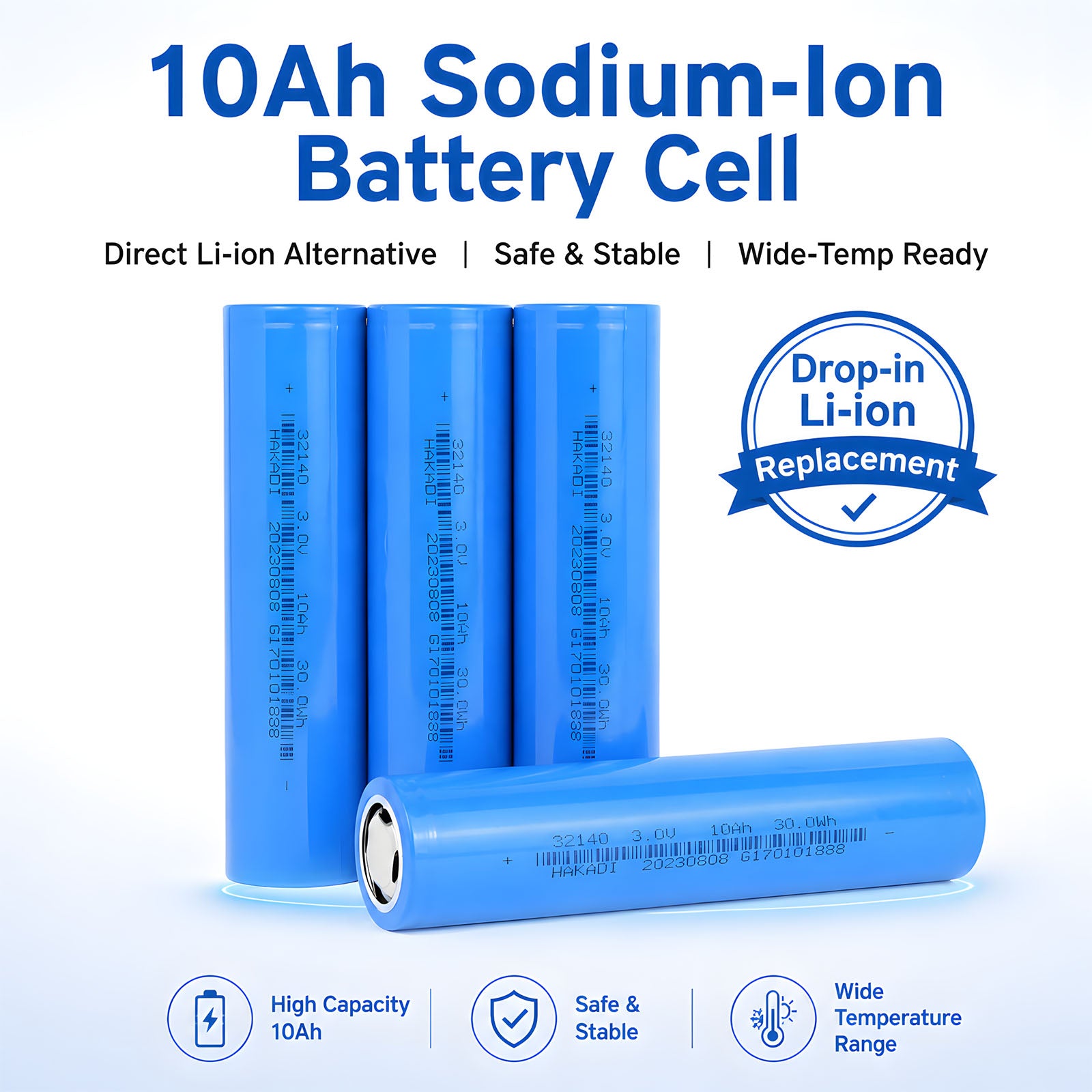 Industrial Sodium Ion Battery 10Ah 3V 32140 For AGV Robotics Logistic Automation Direct Li Ion Alternative Reliable Cell
