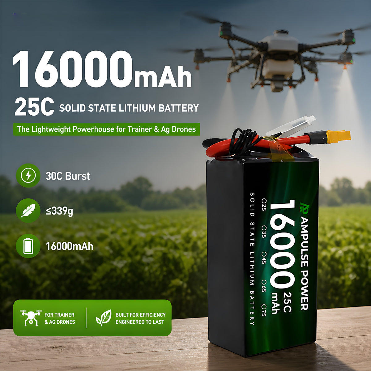 1174172 Lipo Battery 16000mAh 3.7V 25C 30C High Capacity Industrial Agriculture Drone UAV Professional Rechargeable Power Pack
