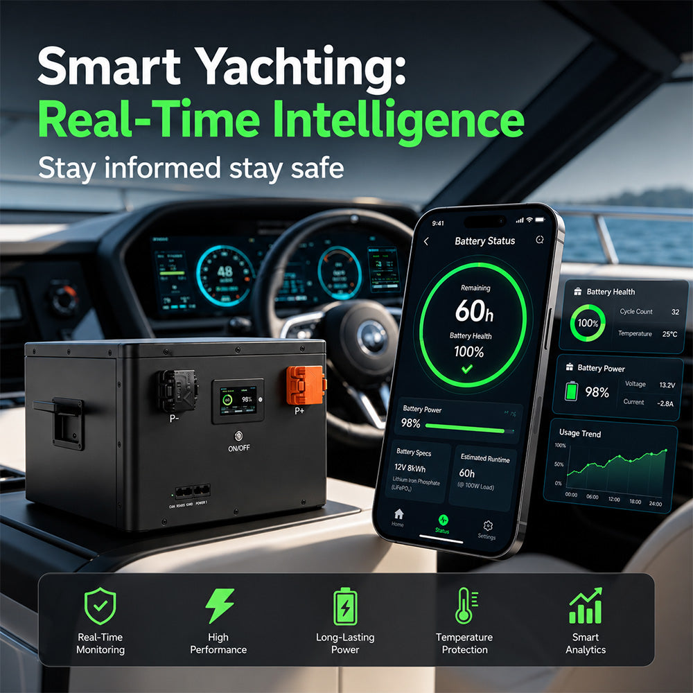 12V 8KWH Ultra-Large Capacity Off-Grid Power Supply for Luxury Yachts