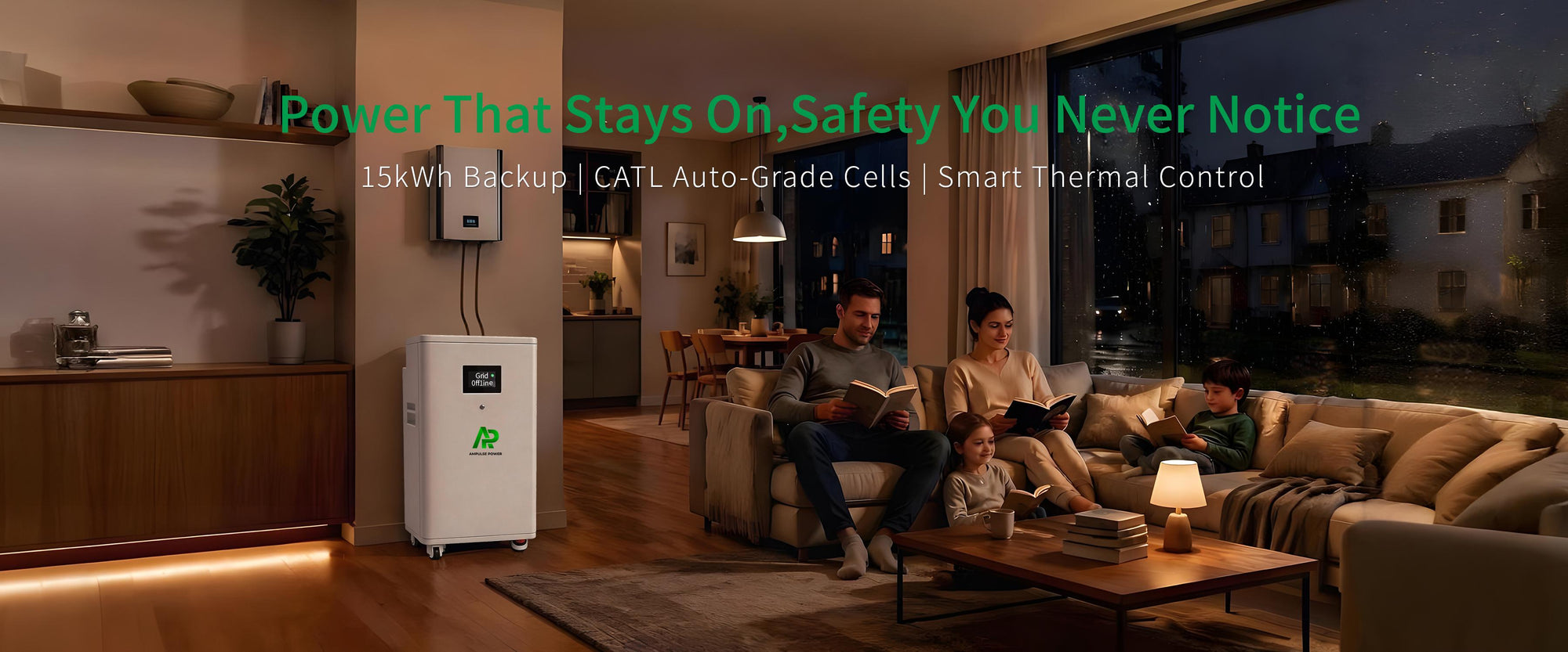 Safe indoor 15kWh home battery backup for reliable family power security.