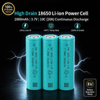 18650 Li-ion Power Cell2000mAh|3.7V|10C (20A)