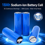 Stable 18Ah Sodium Ion Battery Cell Wide Temperature Minus 40 To 60 Celsius Operation Inherent Safety Non Flammable