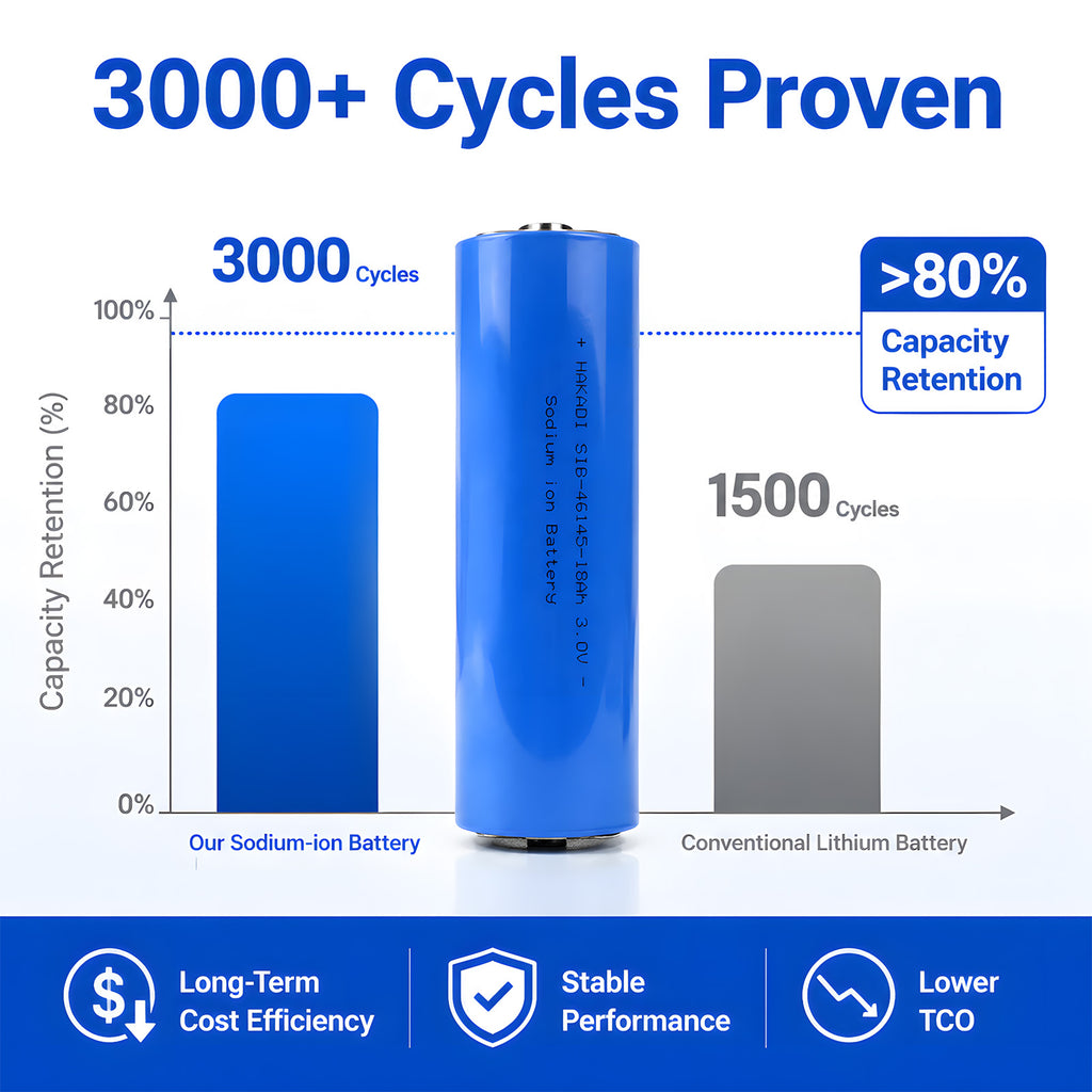 Stable 18Ah Sodium Ion Battery Cell Wide Temperature Minus 40 To 60 Celsius Operation Inherent Safety Non Flammable