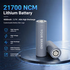 High-Rate Tianyi 21700 4000mAh 10C Li-ion Battery Cell | Custom Logo OEM for Power Tools（100piece/box）
