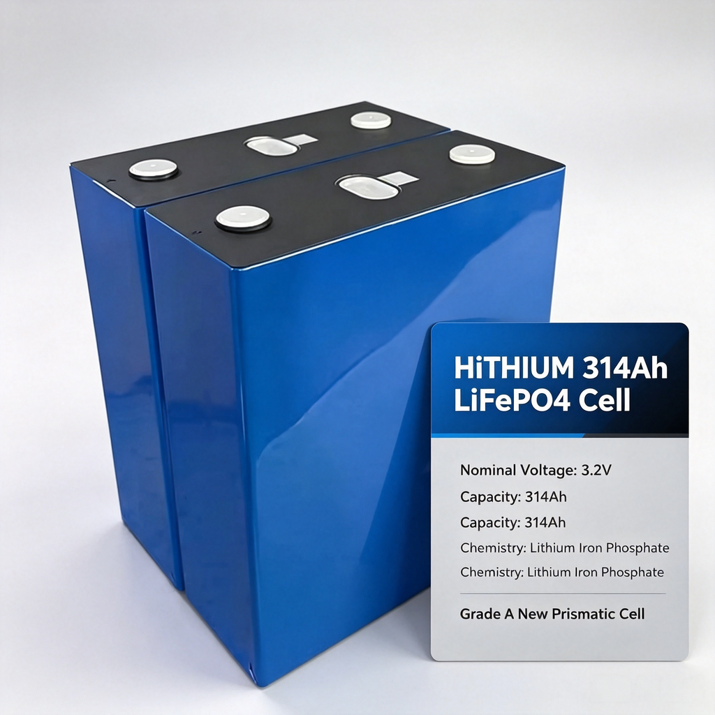 HiTHIUM 314Ah 3.2V Grade A LiFePO4 Prismatic Cell for Solar & Off-Grid Energy Storage（4pieces/box）