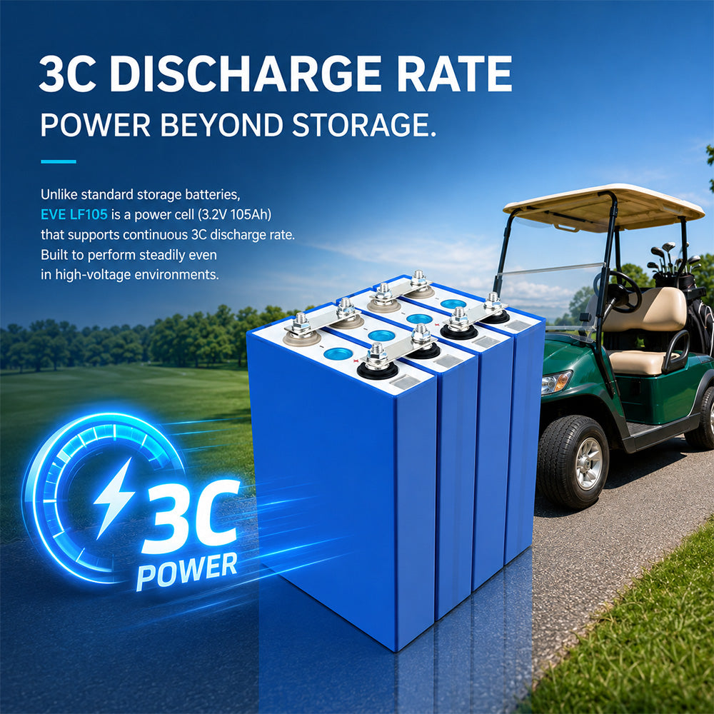 EVE105Ah LiFePO4 Square lithium-ion battery cell 4000cycles 3C discharge