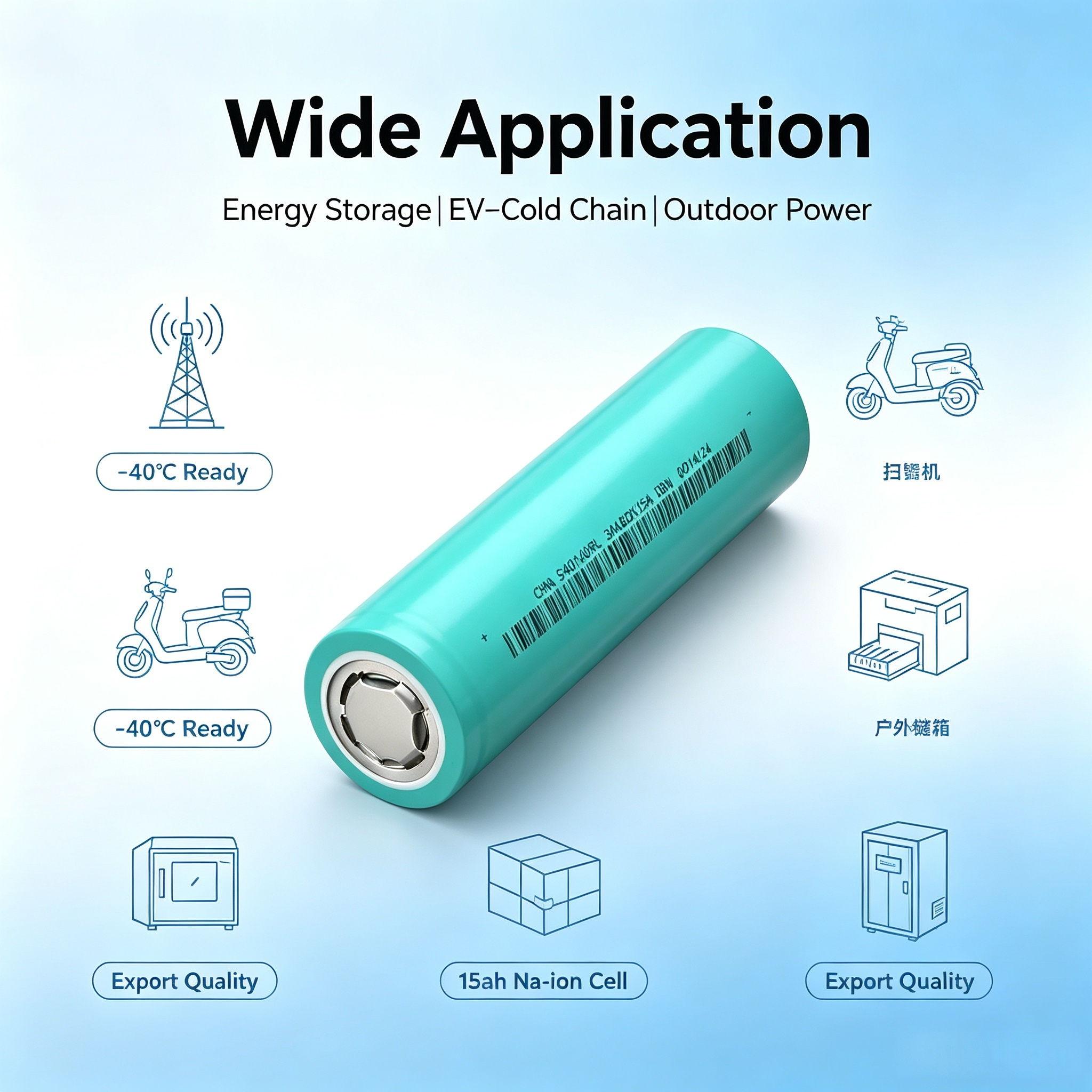 QNAS 40140RL-15AH 3.1V 15Ah Sodium Ion Battery 40140 Cell 4C Discharge 2000 Cycles(28Pieses/box))