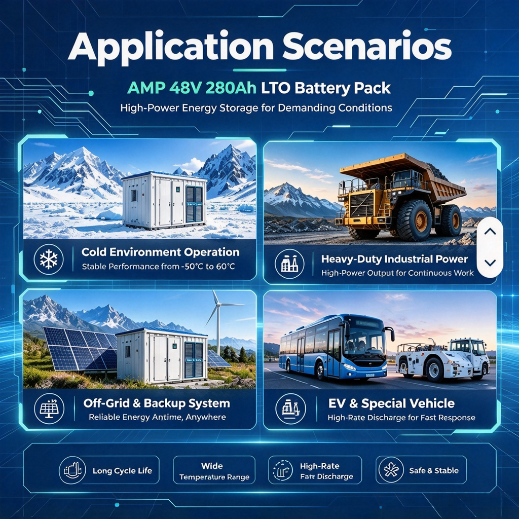 2026 48V 280Ah LTO Battery Pack Built Prismatic Cells For Home Energy Storage System 20000  Cycles Wide Temperature Range