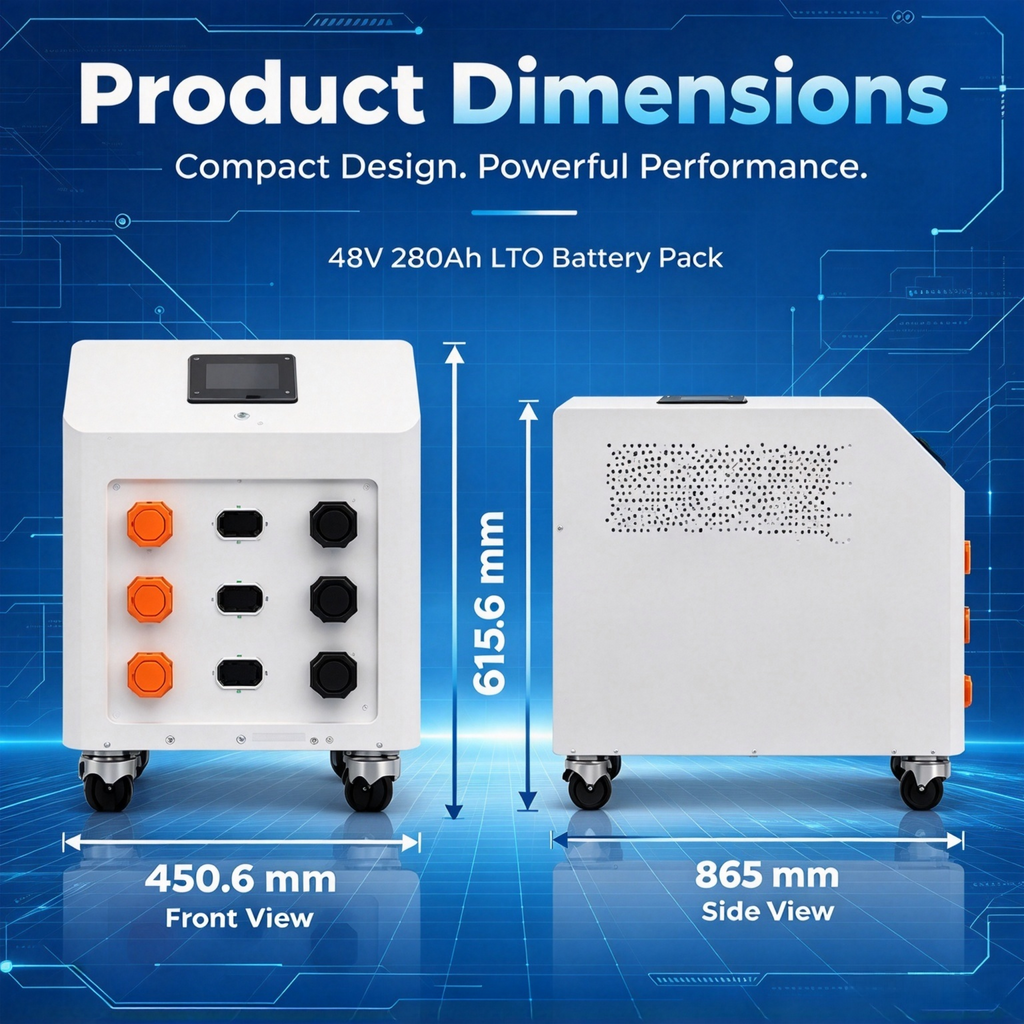 2026 48V 280Ah LTO Battery Pack Built Prismatic Cells For Home Energy Storage System 20000  Cycles Wide Temperature Range