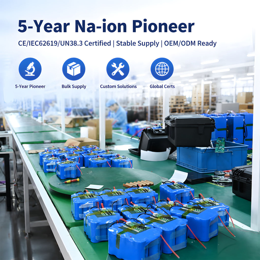 Stable 18Ah Sodium Ion Battery Cell Wide Temperature Minus 40 To 60 Celsius Operation Inherent Safety Non Flammable