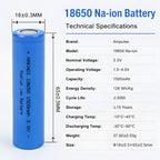 18650 Sodium Ion Battery 1500mAh 3.0V Grade A Cell 3000 Cycles 3C High Discharge Rechargeable Lithium Alternative