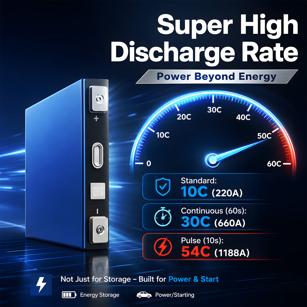 Camel 3.2V 22Ah LiFePO4 Cell 30C High Rate Discharge 10000 Cycles