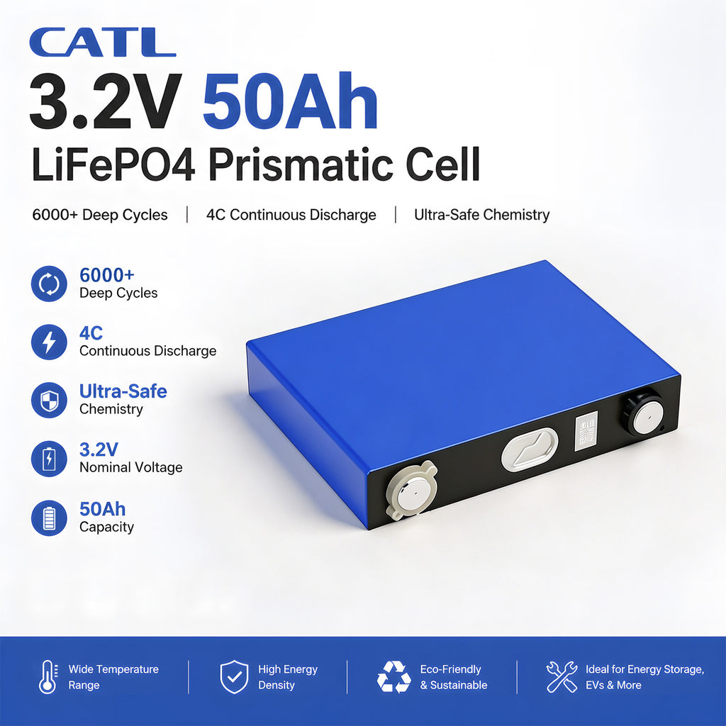 CATL 3.2V 50Ah LiFePO4 Prismatic Battery Cell for E-bike & Solar