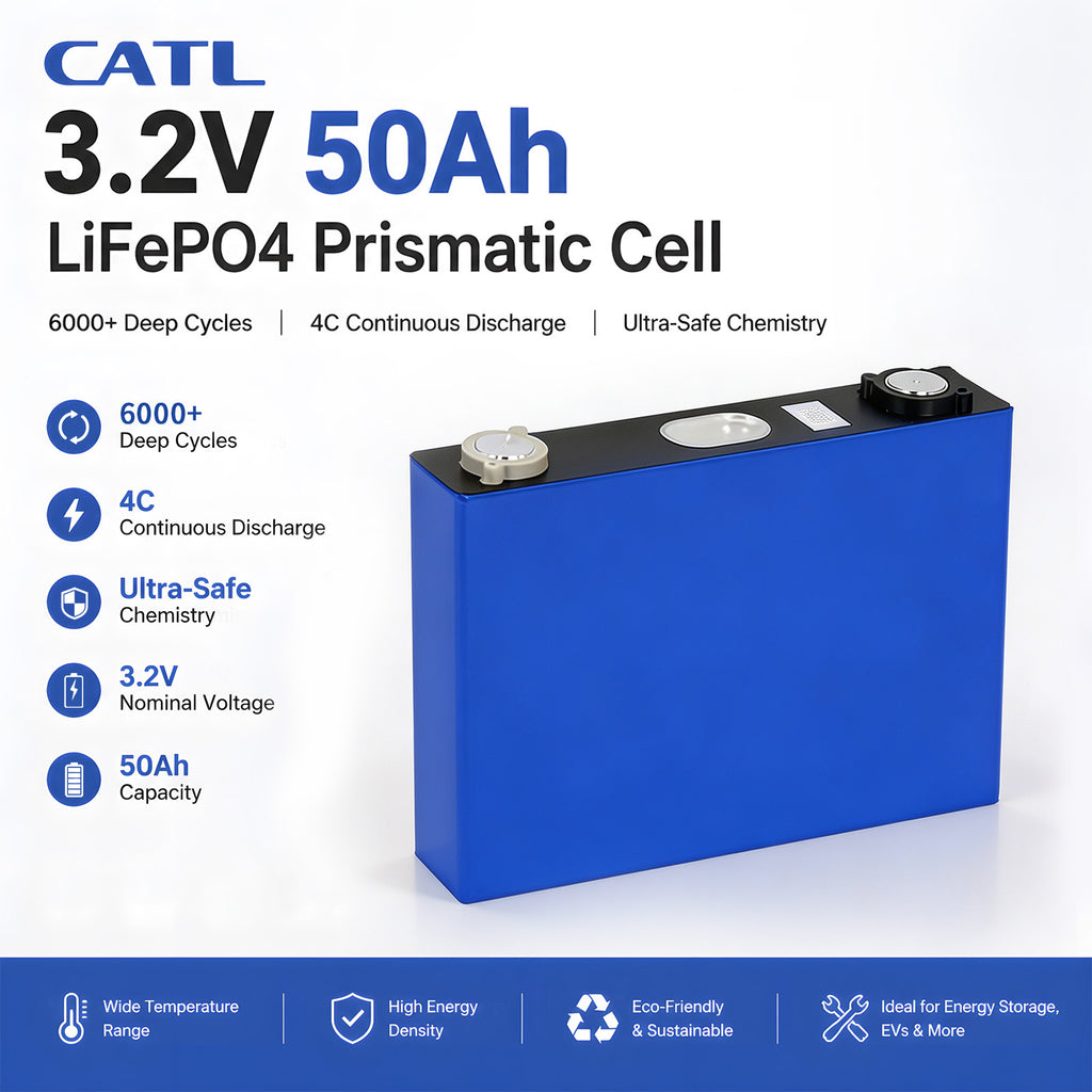 CATL 3.2V 50Ah LiFePO4 Prismatic Battery Cell for E-bike & Solar