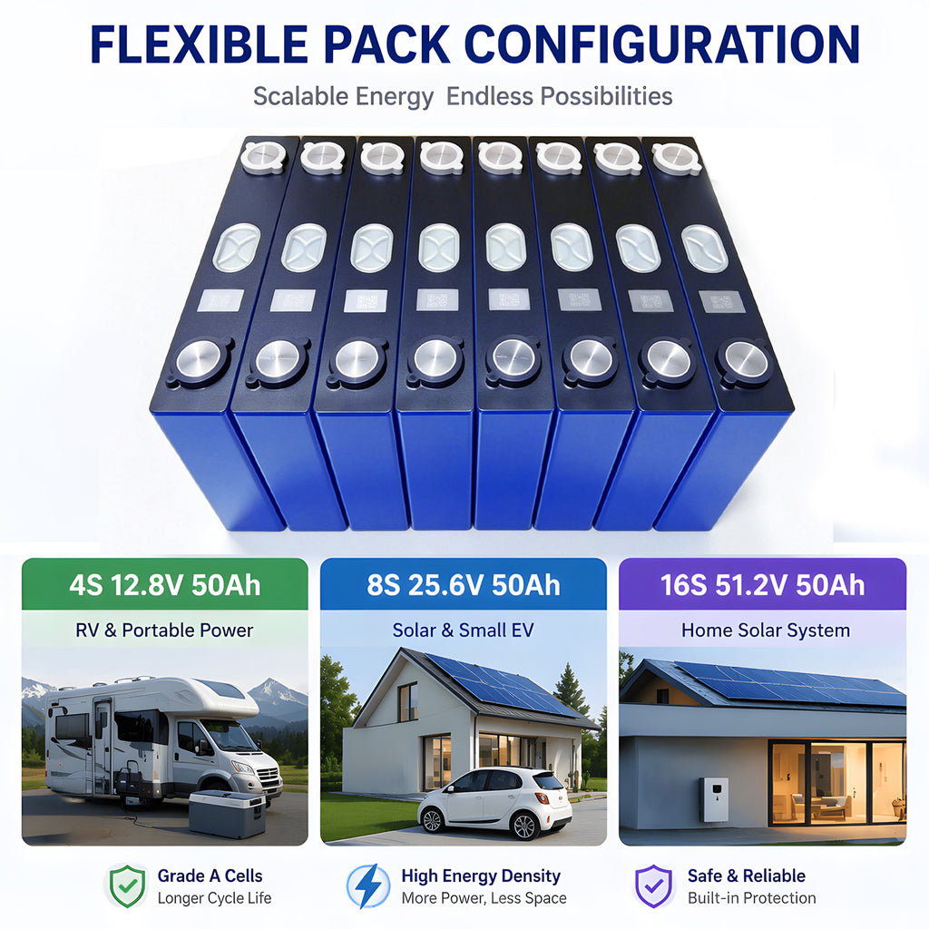 CATL 3.2V 50Ah LiFePO4 Prismatic Battery Cell for E-bike & Solar