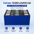 Premium 3.2V CORNEX 163Ah LiFePO4 Grade A Prismatic Cells - Long Life Solar Storage Battery（8 pieces/box）