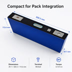 Premium 3.2V CORNEX 163Ah LiFePO4 Grade A Prismatic Cells - Long Life Solar Storage Battery（8 pieces/box）