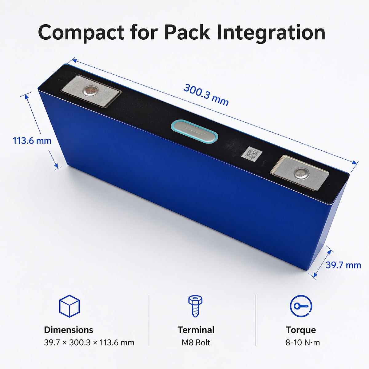 Premium 3.2V CORNEX 163Ah LiFePO4 Grade A Prismatic Cells - Long Life Solar Storage Battery（8 pieces/box）