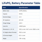 Brand New LF105A EVE105Ah 3.2V LiFePO4 Battery Grade A Cells 3C 315A Constant Discharge For Solar Off Grid RV Storage