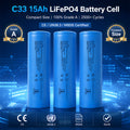 Premium EVE C33 3.2V 15Ah LiFePO4 Cylindrical Battery Cell for Solar & RV(60 piece/box)
