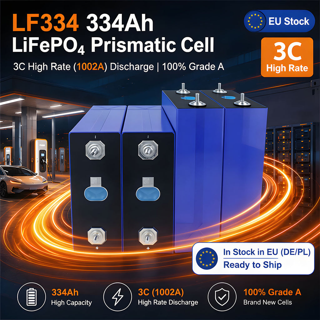 Original Eve Lf334 334ah 3.2v Lifepo4 Prismatic Cell 3c High Rate 1002a Grade A Eu Stock De Pl Solar Storage Bess