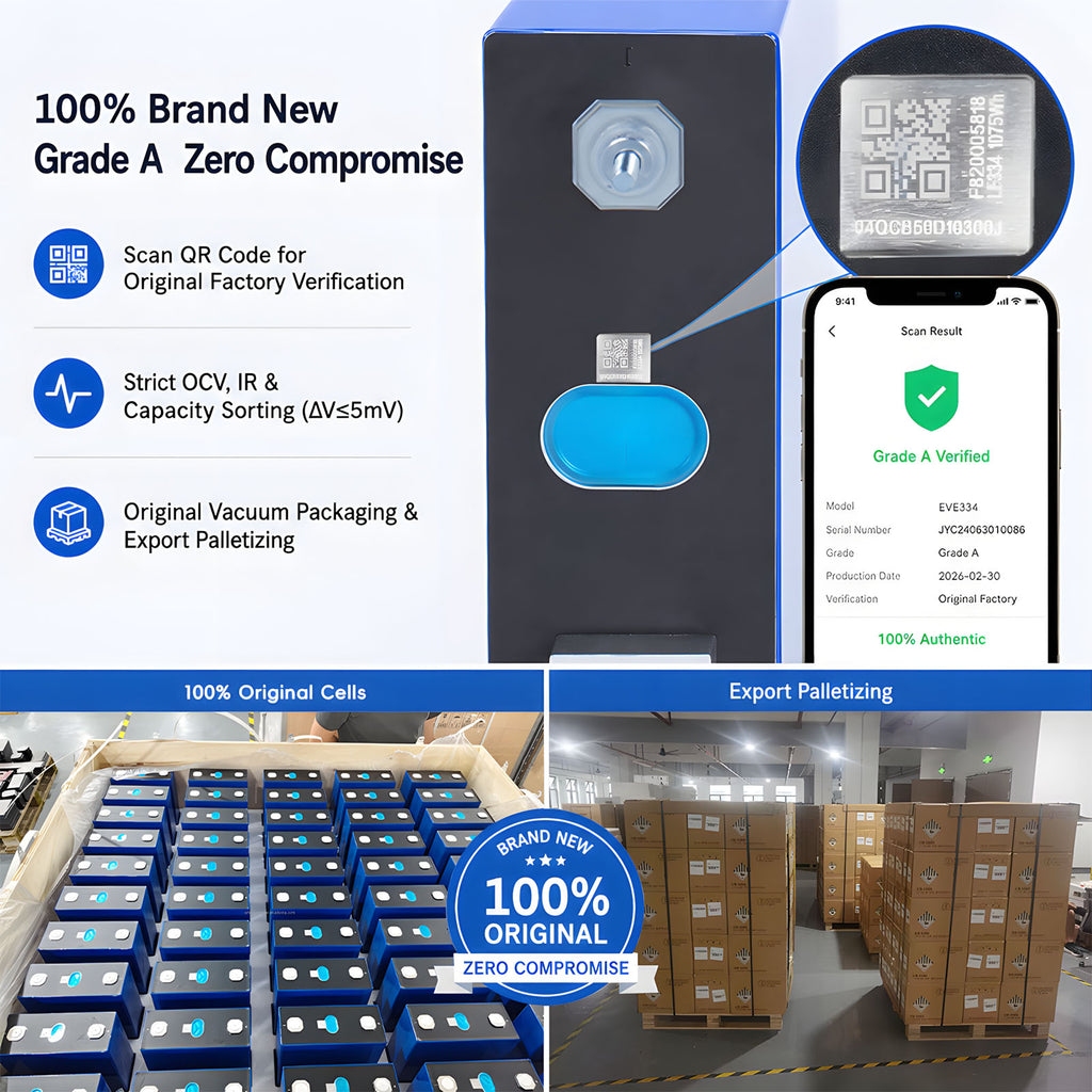 Original Eve Lf334 334ah 3.2v Lifepo4 Prismatic Cell 3c High Rate 1002a Grade A Eu Stock De Pl Solar Storage Bess