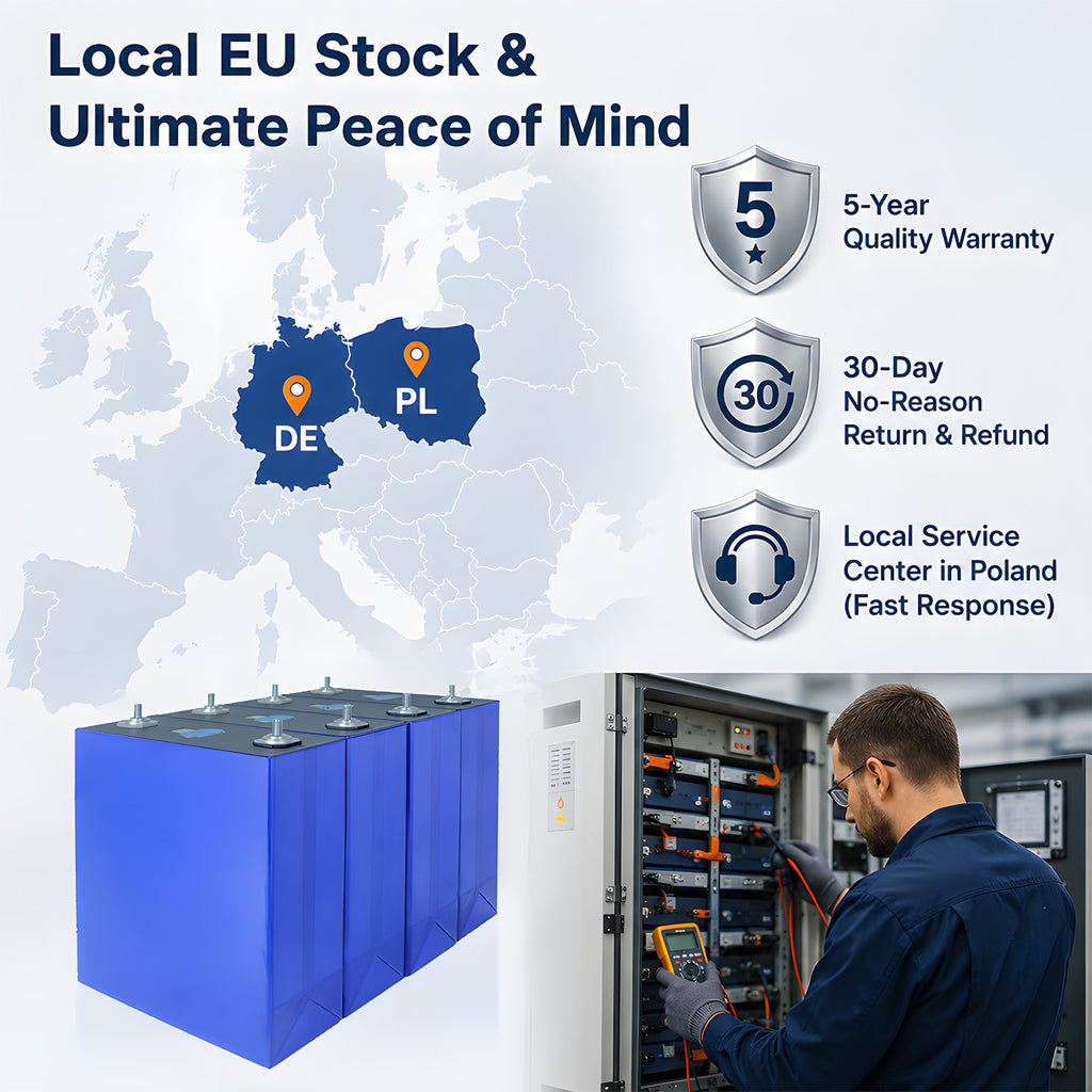 Original Eve Lf334 334ah 3.2v Lifepo4 Prismatic Cell 3c High Rate 1002a Grade A Eu Stock De Pl Solar Storage Bess