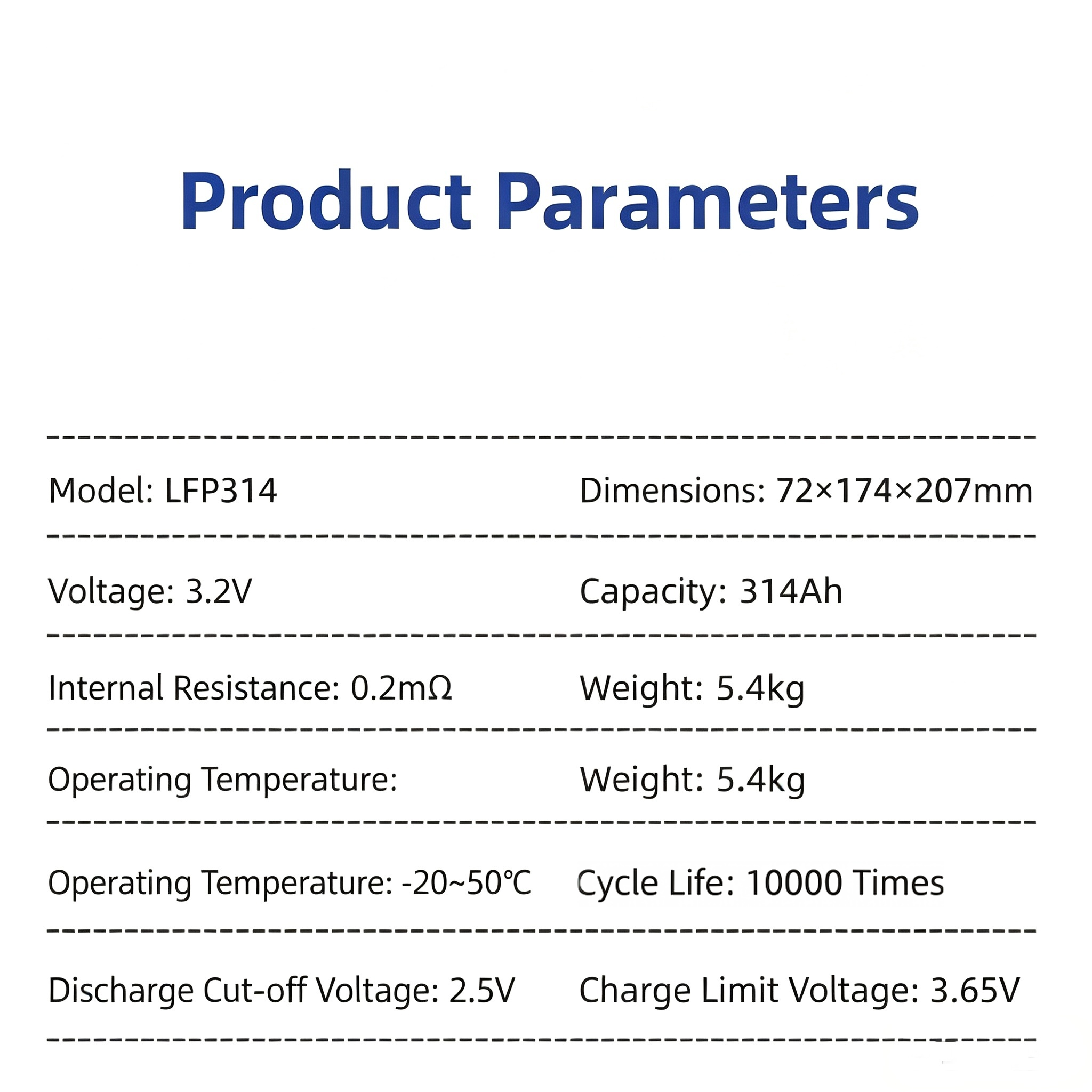 HiTHIUM 314Ah 3.2V Grade A LiFePO4 Prismatic Cell for Solar & Off-Grid Energy Storage（4pieces/box）