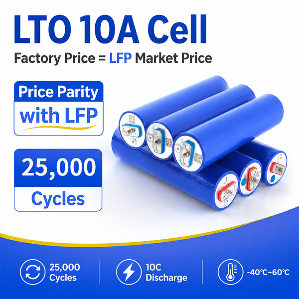 LTO 10A battery Cell 25,000 Cycles 1 0C  Discharge -40-60℃