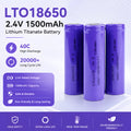 LTO 18650 2.4V 1500mAh Lithium Titanate Battery High Discharge 40C 20000 Cycles Rechargeable Cells For Solar Car Audio (100pieces/box))