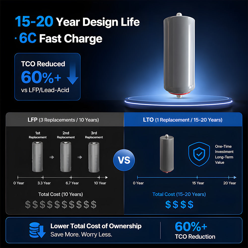 LTO 30A battery Cell 25,000 Cycles 10C Discharge -40-60°C
