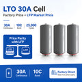 LTO 30A battery Cell 25,000 Cycles 10C Discharge -40-60°C