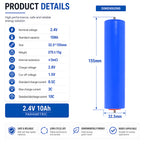 LTO 10A battery Cell 25,000 Cycles 1 0C  Discharge -40-60℃