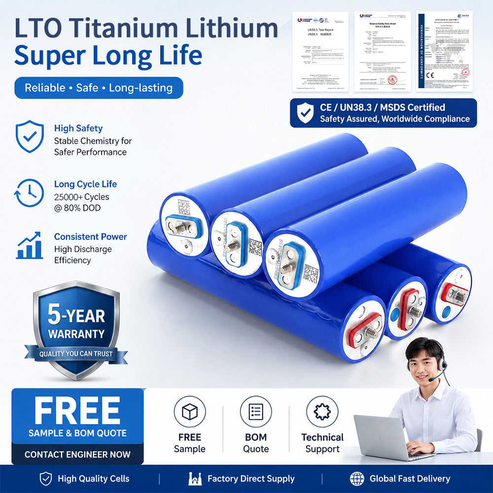 LTO 10A battery Cell 25,000 Cycles 1 0C  Discharge -40-60℃