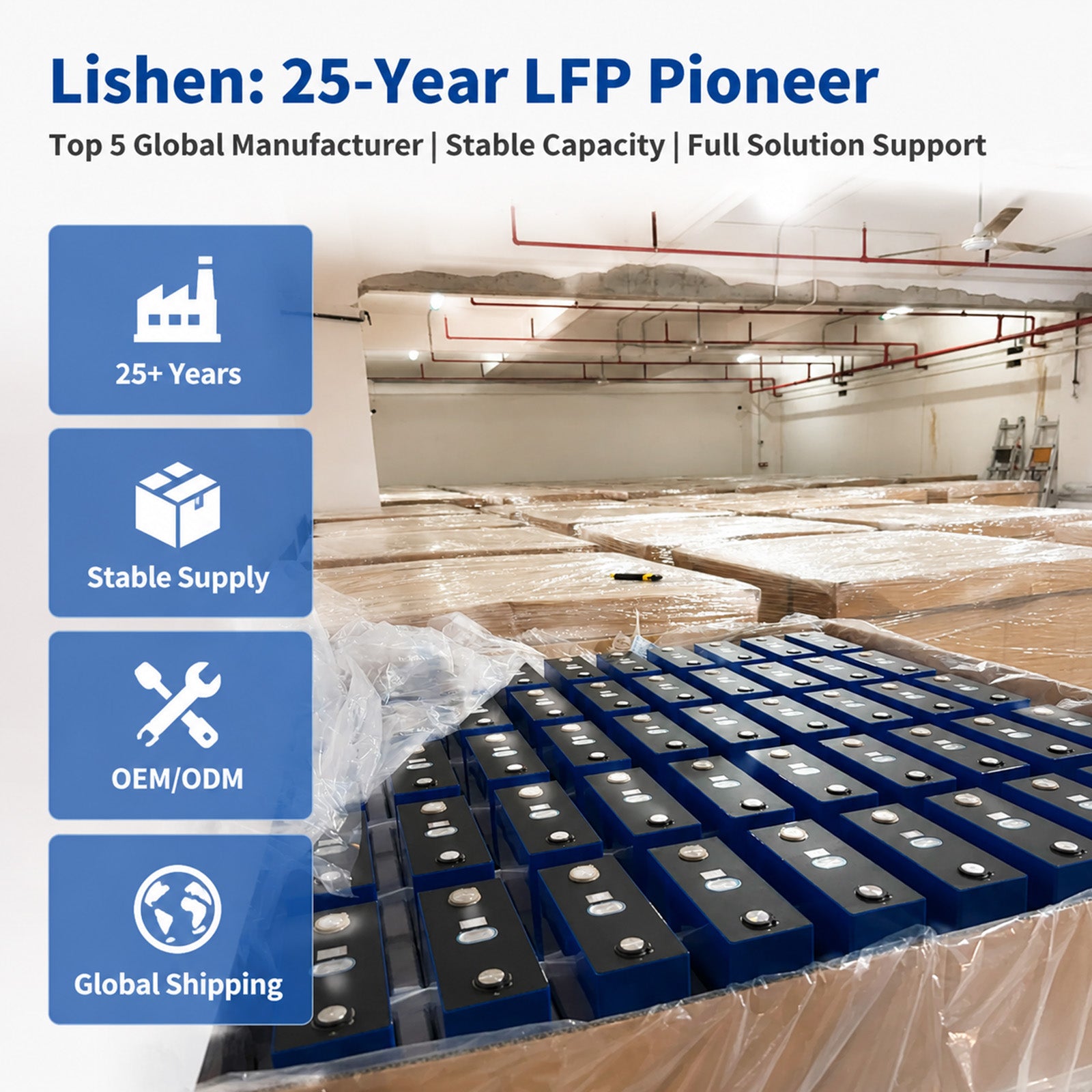 Lishen 314Ah LiFePO4 Battery Cell Tier 1 Engineering 10 Percent Lower Cost Grade A Prismatic For Solar Storage ESS New