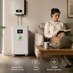 Sleek 16kWh home energy storage system installed in a modern living room.