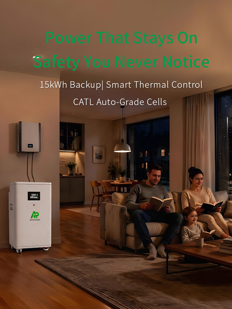 Reliable home energy storage system providing emergency backup power for family safety.