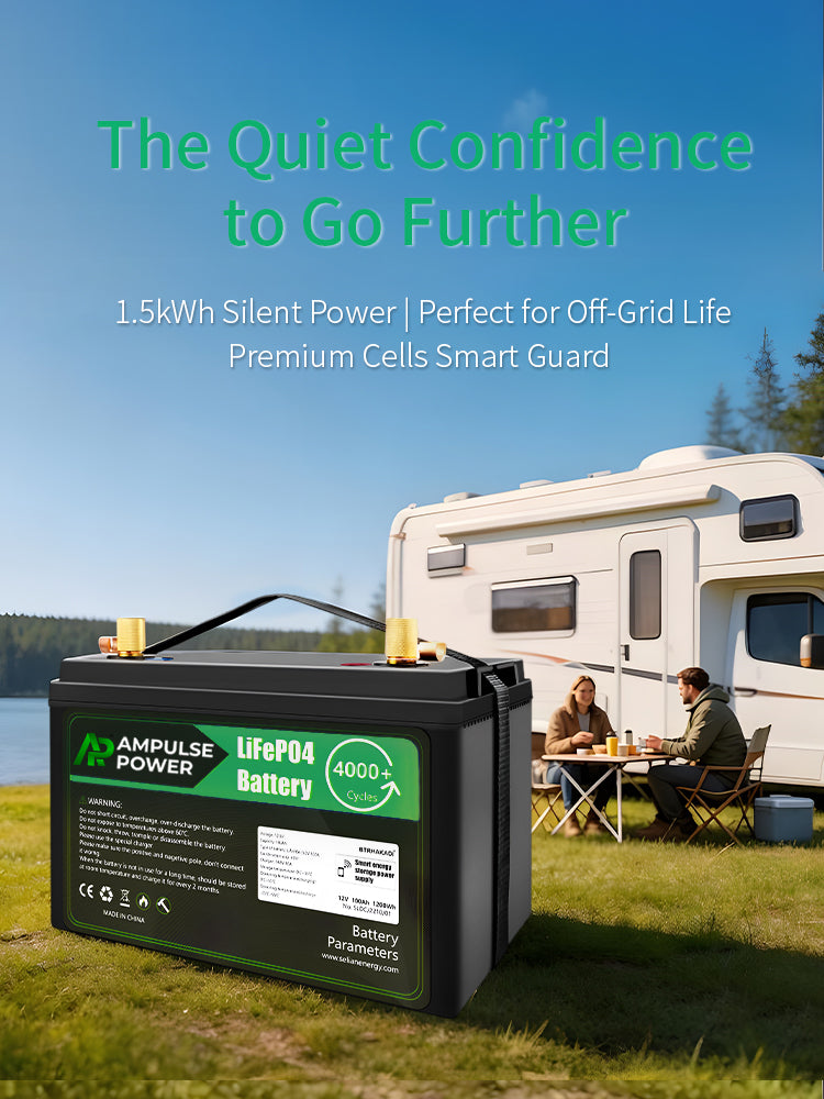 LiFePO4 battery lifestyle for RV camping and off-grid van life power solutions.