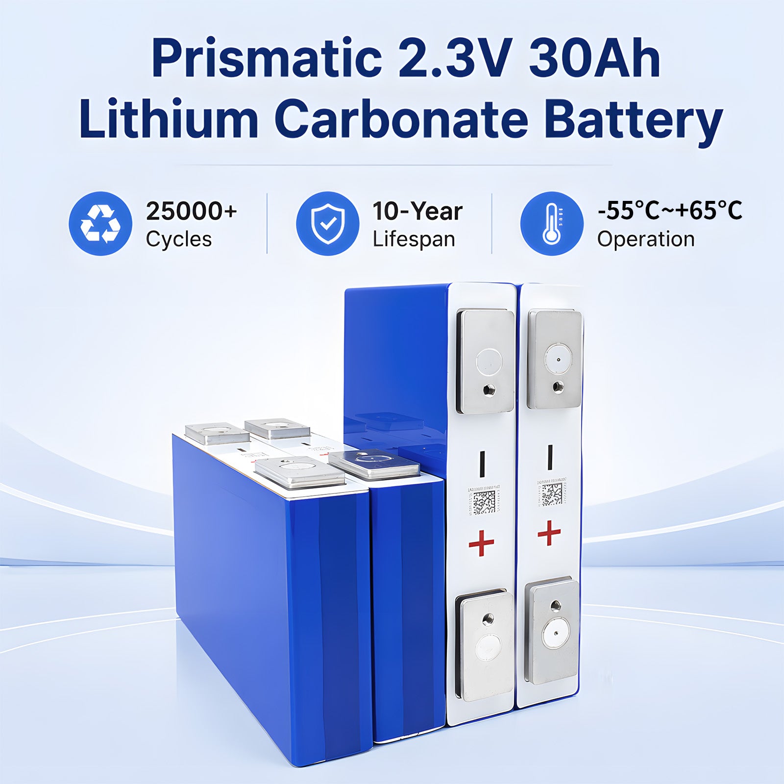 Yinlong 2.3V 30Ah LTO Cell | 25000 Cycles Lithium Titanate Battery Prismatic Cell （6 pieces/box）
